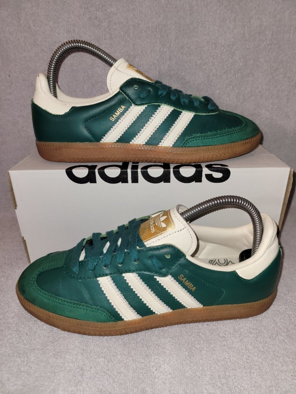 Adidas Samba Women's Size 7 Green Off White Tan Gum Sneakers IE0872 (#2400)